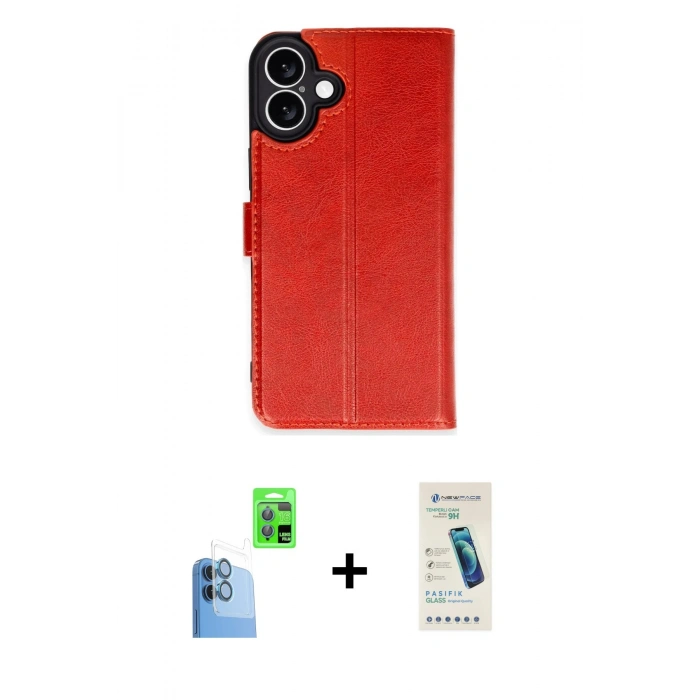 MARSİLYAN™- iPhone 16 Plus Kılıf Siluet Işık Serisi - Şeffaf Pasifik Cam Ekran Koruyucu + Raze Metal Kamera Lens - LT