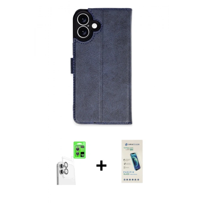 MARSİLYAN™- iPhone 16 Plus Kılıf Siluet Işık Serisi - Şeffaf Pasifik Cam Ekran Koruyucu + Raze Metal Kamera Lens - BZ