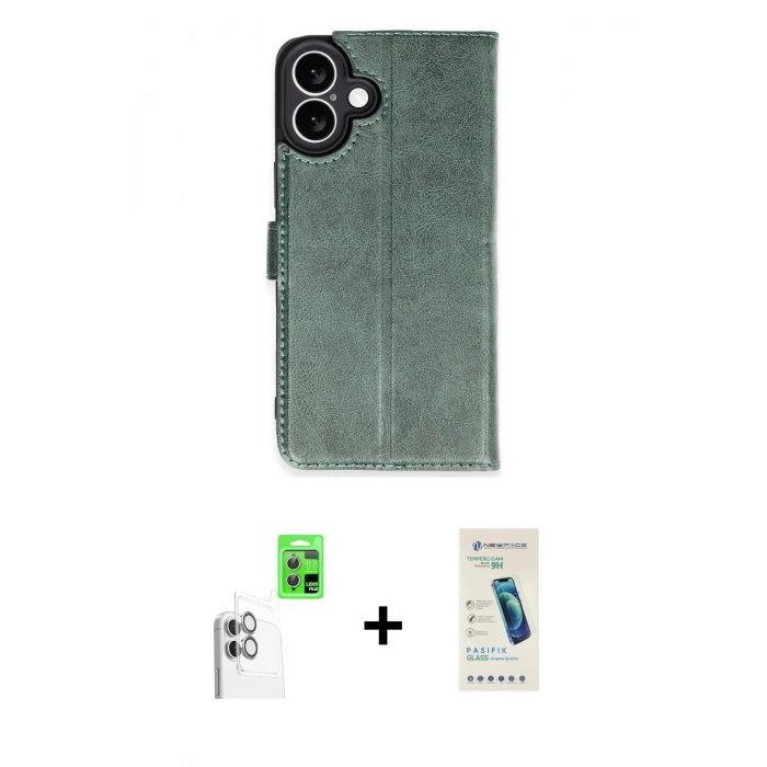 MARSİLYAN™- iPhone 16 Plus Kılıf Siluet Işık Serisi - Şeffaf Pasifik Cam Ekran Koruyucu + Raze Metal Kamera Lens - BZ