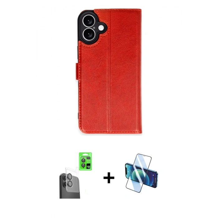 MARSİLYAN™- iPhone 16 Plus Kılıf Siluet Işık Serisi - Siyah 3D Antistatik Cam Ekran Koruyucu + Raze Metal Kamera Lens - SH