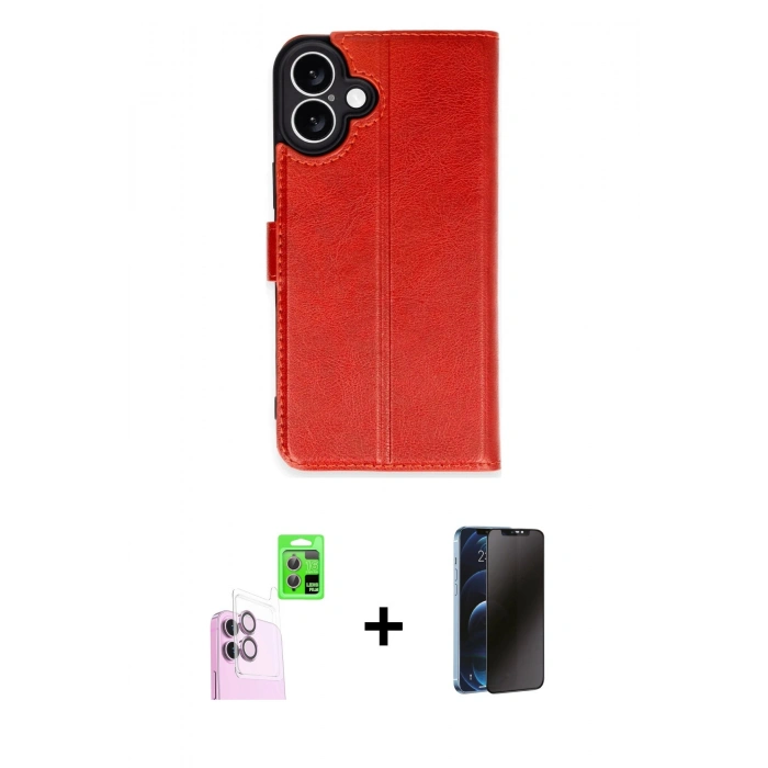 MARSİLYAN™- iPhone 16 Plus Kılıf Siluet Işık Serisi - Siyah 3D Antistatik Hayalet Cam Ekran Koruyucu + Raze Metal Kamera Lens - PE