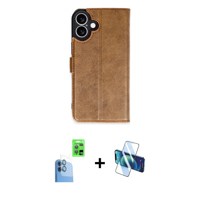 MARSİLYAN™- iPhone 16 Plus Kılıf Siluet Işık Serisi - Siyah 3D Antistatik Seramik Nano Ekran Koruyucu + Raze Metal Kamera Lens - LT