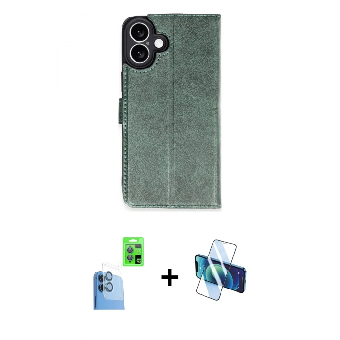 MARSİLYAN™- iPhone 16 Plus Kılıf Siluet Işık Serisi - Siyah 3D Antistatik Seramik Nano Ekran Koruyucu + Raze Metal Kamera Lens - LT
