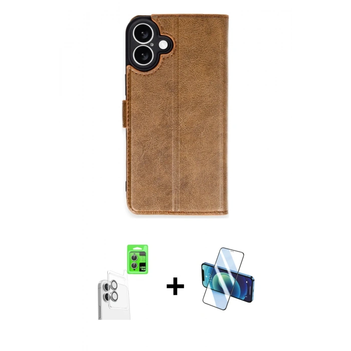 MARSİLYAN™- iPhone 16 Plus Kılıf Siluet Işık Serisi - Siyah 3D Antistatik Seramik Nano Ekran Koruyucu + Raze Metal Kamera Lens - BZ