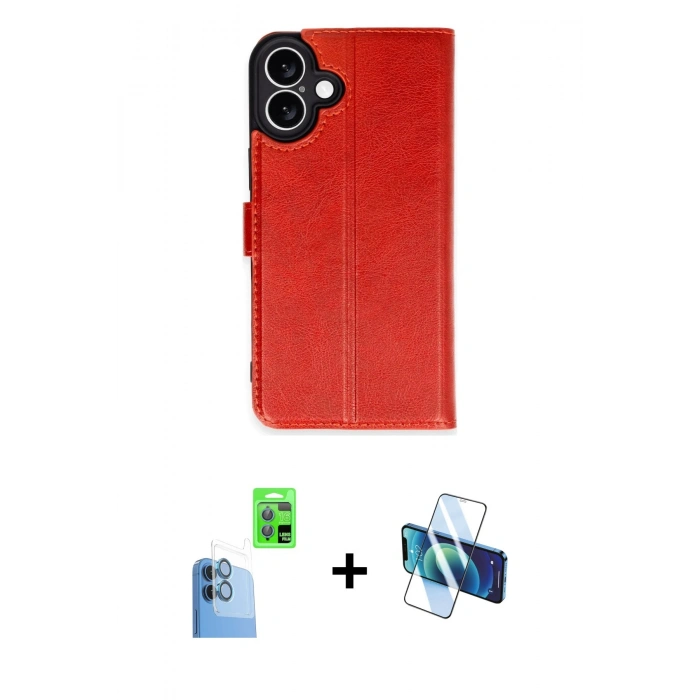 MARSİLYAN™- iPhone 16 Plus Kılıf Siluet Işık Serisi - Siyah 3D Antistatik Seramik Nano Ekran Koruyucu + Raze Metal Kamera Lens - LT