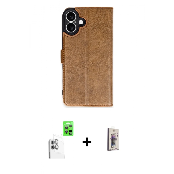 MARSİLYAN™- iPhone 16 Plus Kılıf Siluet Işık Serisi - Siyah Bilvis 3D Cam Ekran Koruyucu + Raze Metal Kamera Lens - BZ