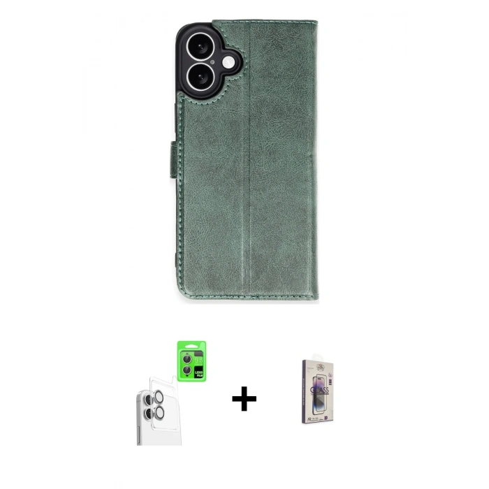 MARSİLYAN™- iPhone 16 Plus Kılıf Siluet Işık Serisi - Siyah Bilvis 3D Cam Ekran Koruyucu + Raze Metal Kamera Lens - BZ