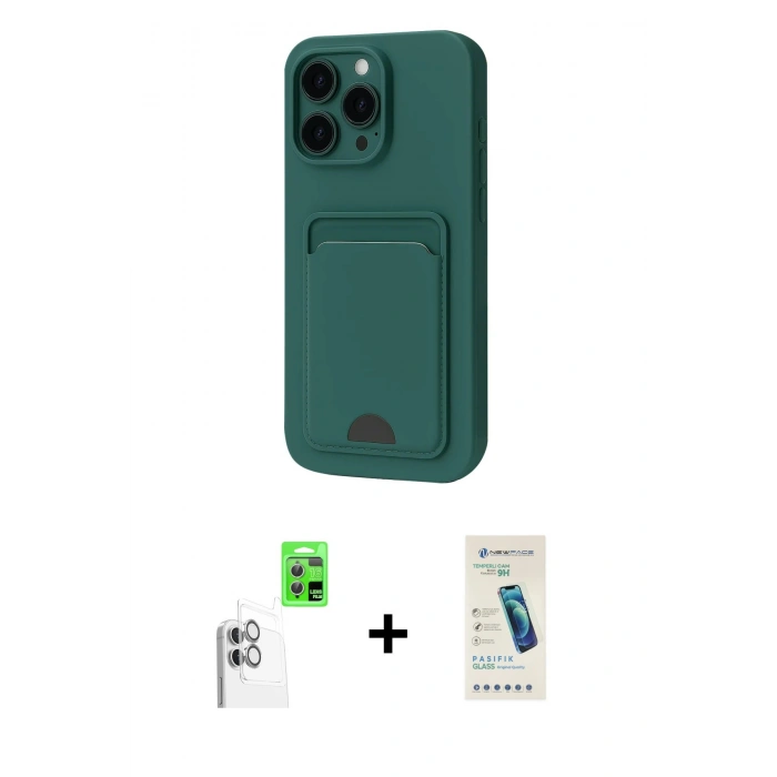 MARSİLYAN™- iPhone 16 Plus Kılıf Vadi Çizgi Prime - Şeffaf Pasifik Cam Ekran Koruyucu + Raze Metal Kamera Lens - BZ