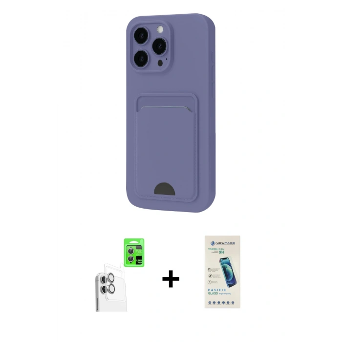 MARSİLYAN™- iPhone 16 Plus Kılıf Vadi Çizgi Prime - Şeffaf Pasifik Cam Ekran Koruyucu + Raze Metal Kamera Lens - BZ