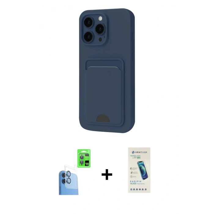 MARSİLYAN™- iPhone 16 Plus Kılıf Vadi Çizgi Prime - Şeffaf Pasifik Cam Ekran Koruyucu + Raze Metal Kamera Lens - LT