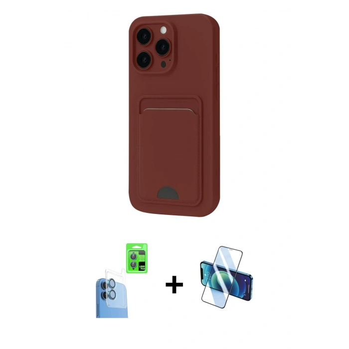 MARSİLYAN™- iPhone 16 Plus Kılıf Vadi Çizgi Prime - Siyah 3D Antistatik Cam Ekran Koruyucu + Raze Metal Kamera Lens - LT