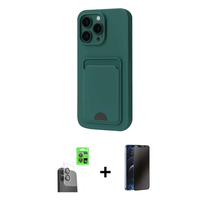 MARSİLYAN™- iPhone 16 Plus Kılıf Vadi Çizgi Prime - Siyah 3D Antistatik Hayalet Cam Ekran Koruyucu + Raze Metal Kamera Lens - SH