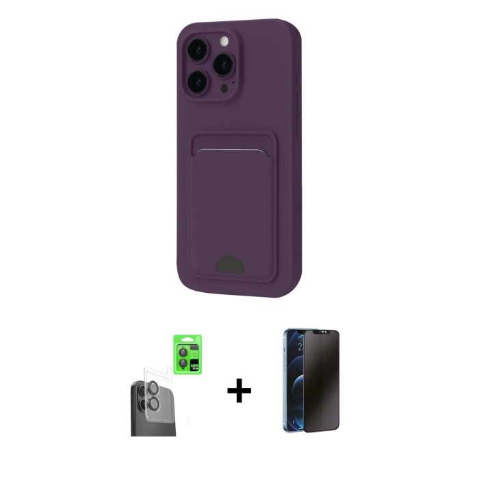 MARSİLYAN™- iPhone 16 Plus Kılıf Vadi Çizgi Prime - Siyah 3D Antistatik Hayalet Cam Ekran Koruyucu + Raze Metal Kamera Lens - SH