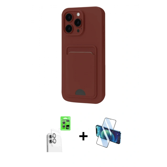 MARSİLYAN™- iPhone 16 Plus Kılıf Vadi Çizgi Prime - Siyah 3D Antistatik Seramik Nano Ekran Koruyucu + Raze Metal Kamera Lens - BZ