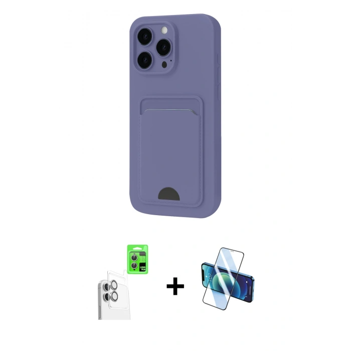 MARSİLYAN™- iPhone 16 Plus Kılıf Vadi Çizgi Prime - Siyah 3D Antistatik Seramik Nano Ekran Koruyucu + Raze Metal Kamera Lens - BZ