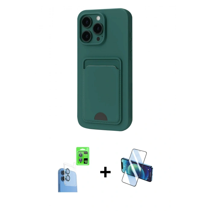 MARSİLYAN™- iPhone 16 Plus Kılıf Vadi Çizgi Prime - Siyah 3D Antistatik Seramik Nano Ekran Koruyucu + Raze Metal Kamera Lens - LT