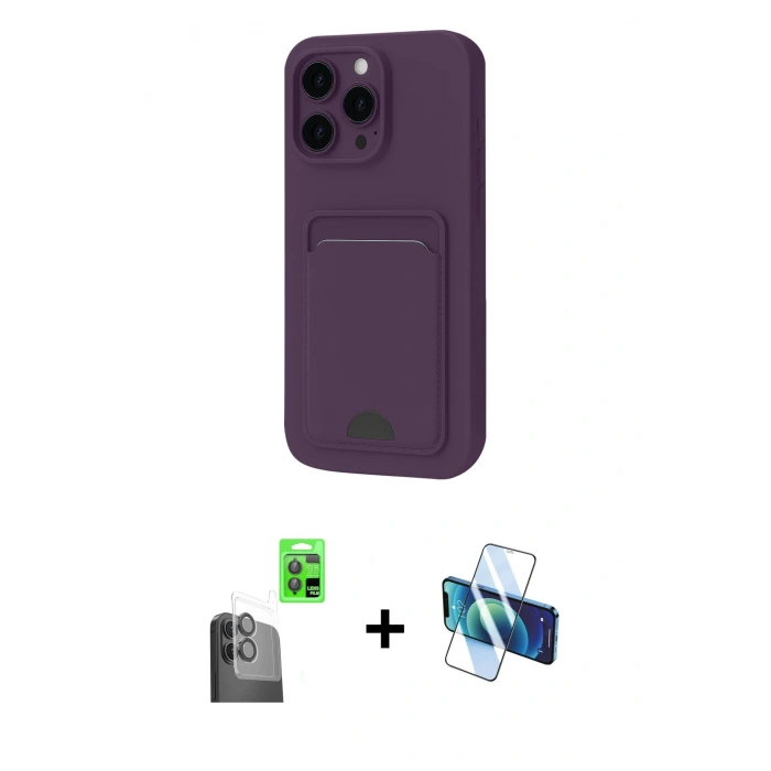 MARSİLYAN™- iPhone 16 Plus Kılıf Vadi Çizgi Prime - Siyah 3D Antistatik Seramik Nano Ekran Koruyucu + Raze Metal Kamera Lens - SH