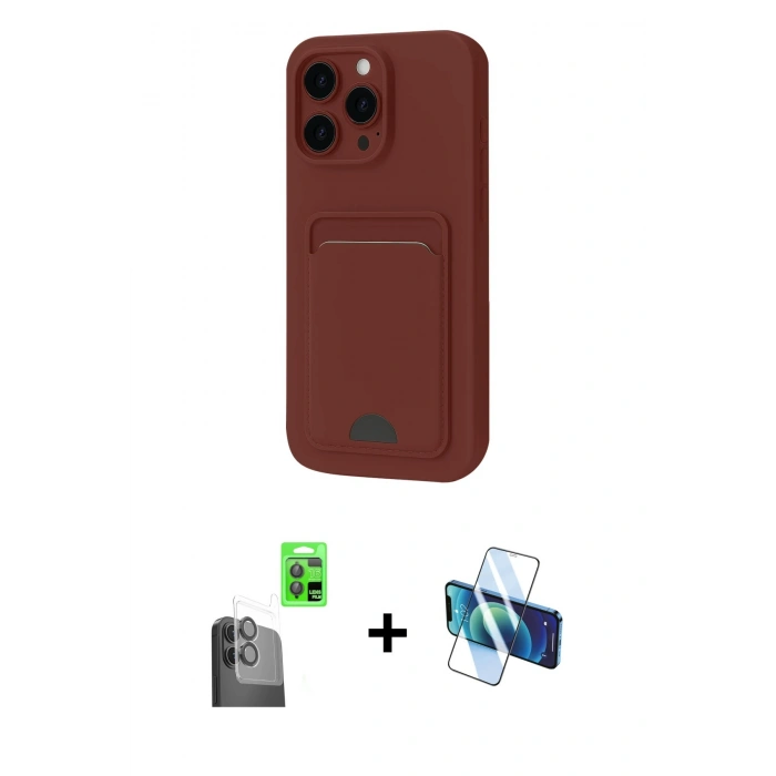 MARSİLYAN™- iPhone 16 Plus Kılıf Vadi Çizgi Prime - Siyah 3D Antistatik Seramik Nano Ekran Koruyucu + Raze Metal Kamera Lens - SH