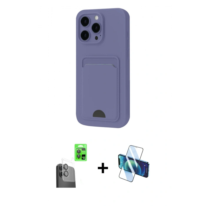 MARSİLYAN™- iPhone 16 Plus Kılıf Vadi Çizgi Prime - Siyah 3D Antistatik Seramik Nano Ekran Koruyucu + Raze Metal Kamera Lens - SH