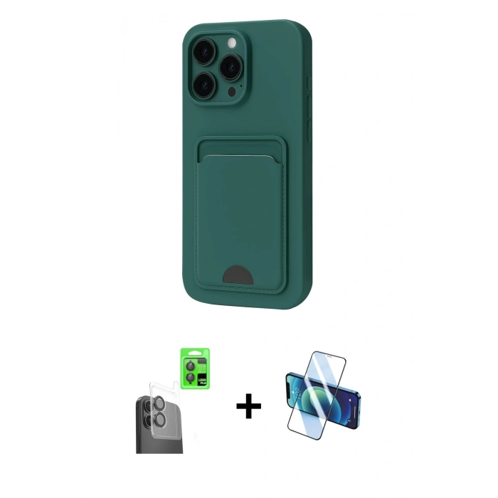 MARSİLYAN™- iPhone 16 Plus Kılıf Vadi Çizgi Prime - Siyah 3D Antistatik Seramik Nano Ekran Koruyucu + Raze Metal Kamera Lens - SH