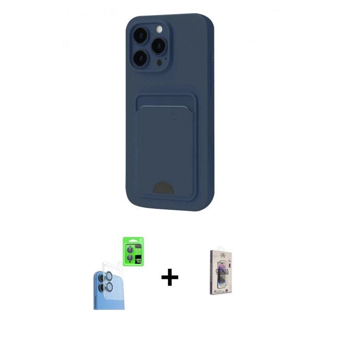 MARSİLYAN™- iPhone 16 Plus Kılıf Vadi Çizgi Prime - Siyah Bilvis 3D Cam Ekran Koruyucu + Raze Metal Kamera Lens - LT