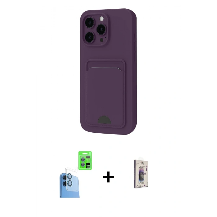 MARSİLYAN™- iPhone 16 Plus Kılıf Vadi Çizgi Prime - Siyah Bilvis 3D Cam Ekran Koruyucu + Raze Metal Kamera Lens - LT
