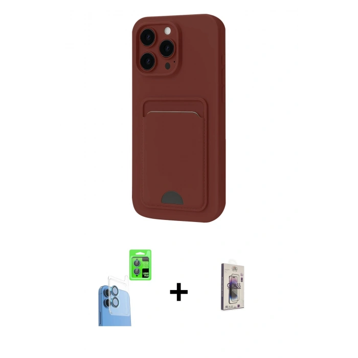 MARSİLYAN™- iPhone 16 Plus Kılıf Vadi Çizgi Prime - Siyah Bilvis 3D Cam Ekran Koruyucu + Raze Metal Kamera Lens - LT
