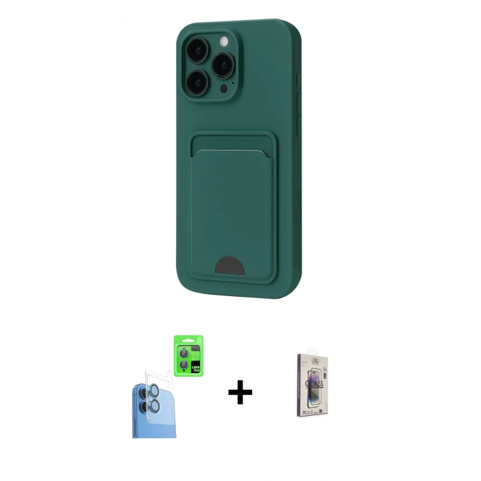 MARSİLYAN™- iPhone 16 Plus Kılıf Vadi Çizgi Prime - Siyah Bilvis 3D Cam Ekran Koruyucu + Raze Metal Kamera Lens - LT