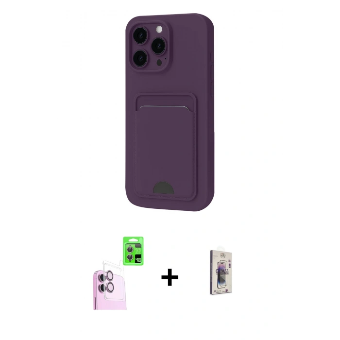 MARSİLYAN™- iPhone 16 Plus Kılıf Vadi Çizgi Prime - Siyah Bilvis 3D Cam Ekran Koruyucu + Raze Metal Kamera Lens - PE