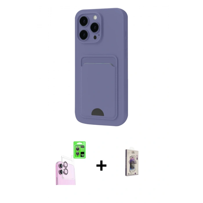 MARSİLYAN™- iPhone 16 Plus Kılıf Vadi Çizgi Prime - Siyah Bilvis 3D Cam Ekran Koruyucu + Raze Metal Kamera Lens - PE