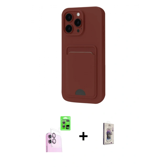 MARSİLYAN™- iPhone 16 Plus Kılıf Vadi Çizgi Prime - Siyah Bilvis 3D Cam Ekran Koruyucu + Raze Metal Kamera Lens - PE