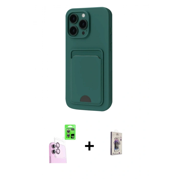 MARSİLYAN™- iPhone 16 Plus Kılıf Vadi Çizgi Prime - Siyah Bilvis 3D Cam Ekran Koruyucu + Raze Metal Kamera Lens - PE