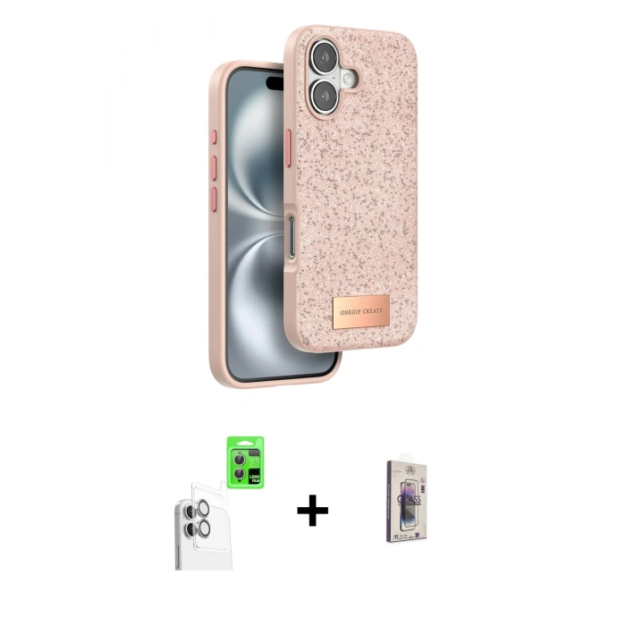 MARSİLYAN™- iPhone 16 Plus Kılıf Vadi Klasik Serisi - Siyah Bilvis 3D Cam Ekran Koruyucu + Raze Metal Kamera Lens - BZ