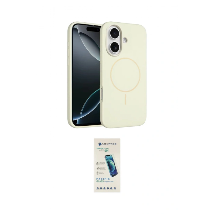 MARSİLYAN™- iPhone 16 Plus Kılıf Yankı Form Serisi - Şeffaf Pasifik Cam Ekran Koruyucu