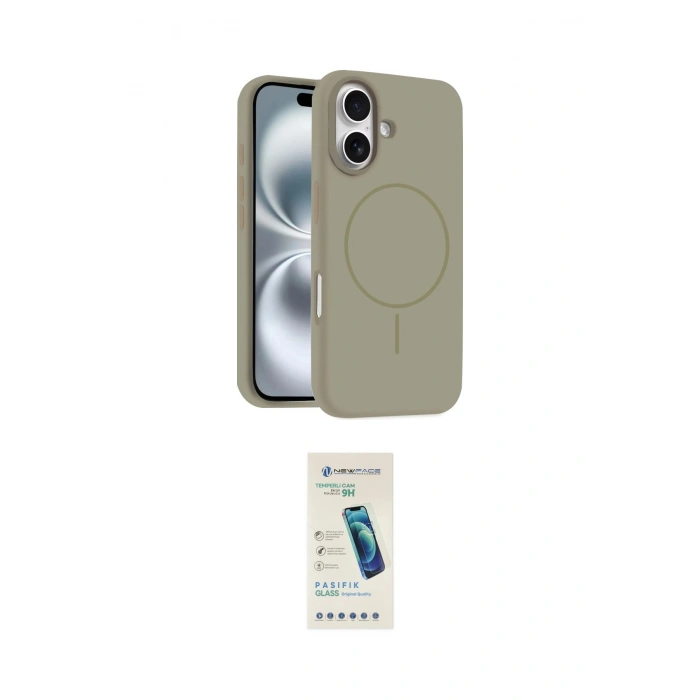 MARSİLYAN™- iPhone 16 Plus Kılıf Yankı Form Serisi - Şeffaf Pasifik Cam Ekran Koruyucu