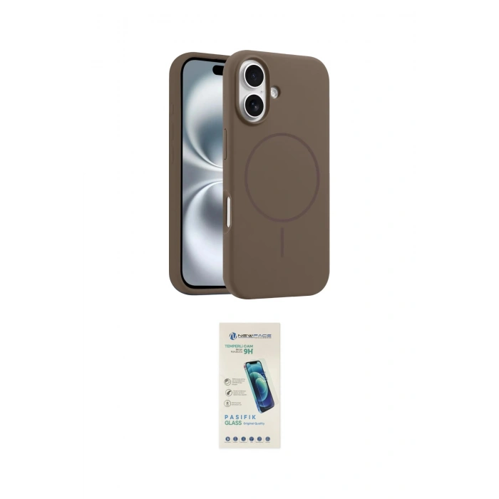 MARSİLYAN™- iPhone 16 Plus Kılıf Yankı Form Serisi - Şeffaf Pasifik Cam Ekran Koruyucu