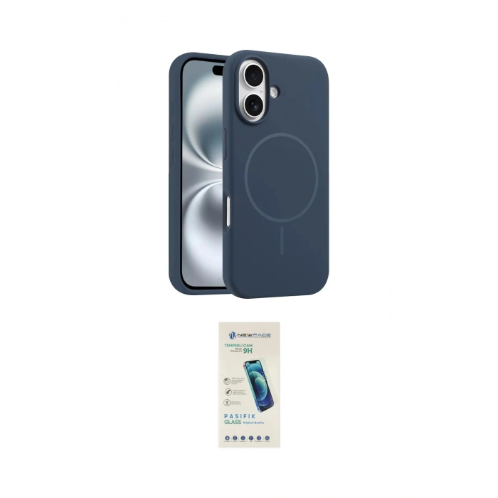 MARSİLYAN™- iPhone 16 Plus Kılıf Yankı Form Serisi - Şeffaf Pasifik Cam Ekran Koruyucu