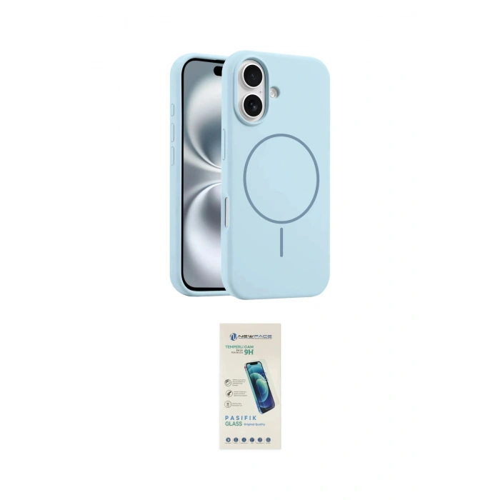 MARSİLYAN™- iPhone 16 Plus Kılıf Yankı Form Serisi - Şeffaf Pasifik Cam Ekran Koruyucu