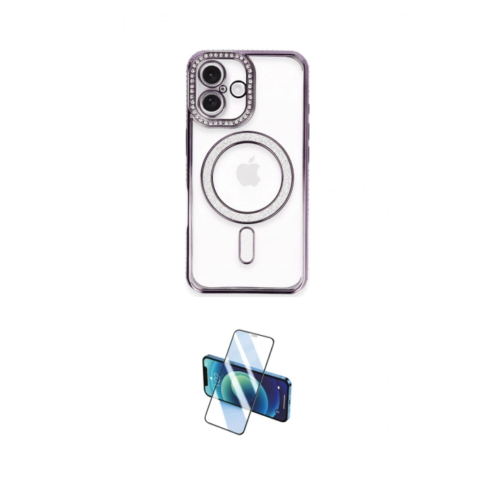 MARSİLYAN™- iPhone 16 Plus Kılıf Zirve Doku Prime - Siyah 3D Antistatik Cam Ekran Koruyucu