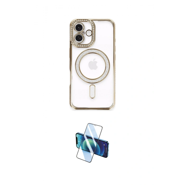 MARSİLYAN™- iPhone 16 Plus Kılıf Zirve Doku Prime - Siyah 3D Antistatik Cam Ekran Koruyucu
