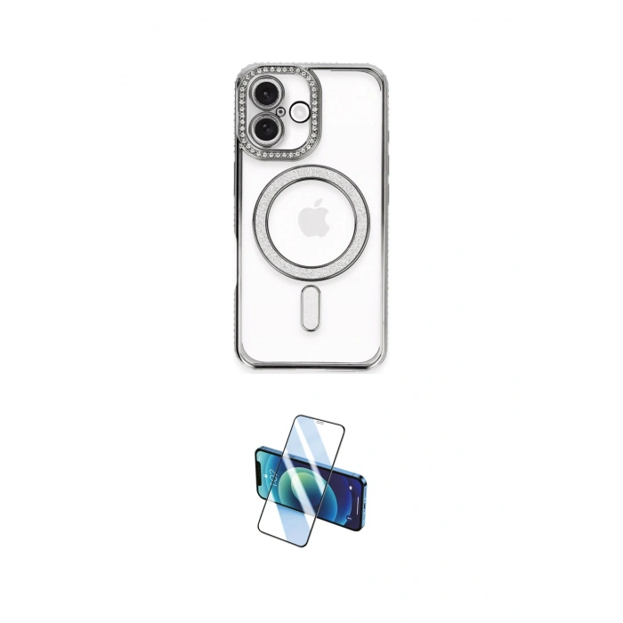 MARSİLYAN™- iPhone 16 Plus Kılıf Zirve Doku Prime - Siyah 3D Antistatik Cam Ekran Koruyucu