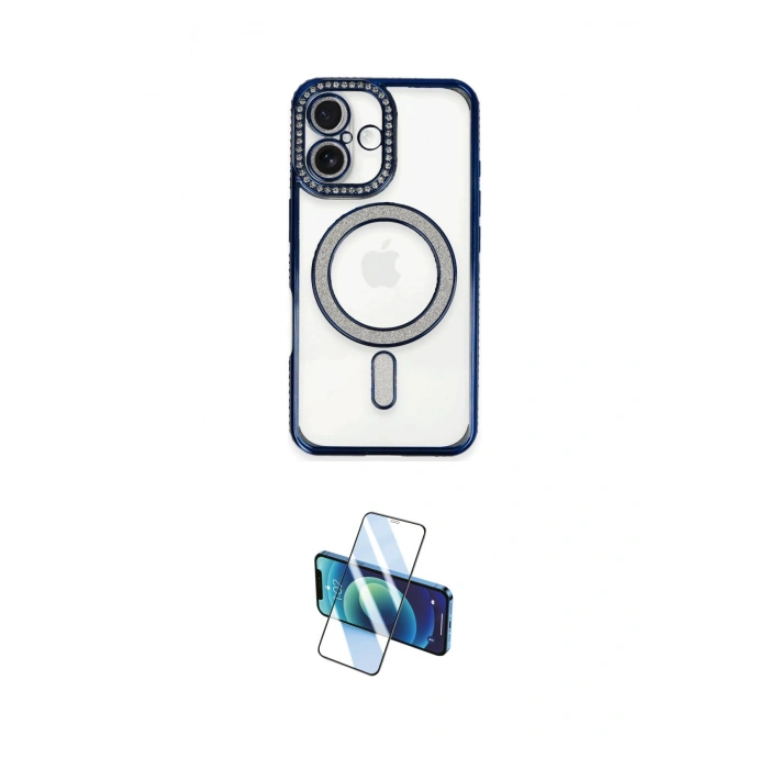 MARSİLYAN™- iPhone 16 Plus Kılıf Zirve Doku Prime - Siyah 3D Antistatik Cam Ekran Koruyucu