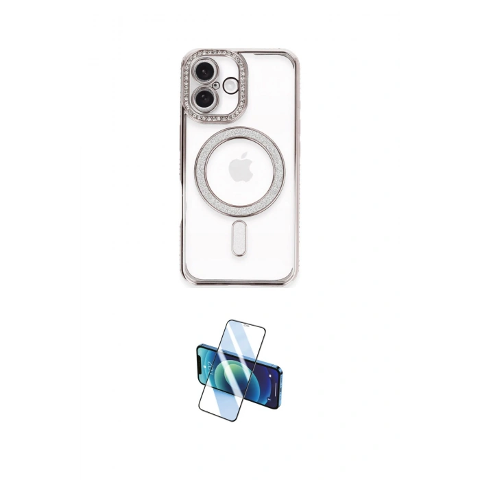 MARSİLYAN™- iPhone 16 Plus Kılıf Zirve Doku Prime - Siyah 3D Antistatik Cam Ekran Koruyucu