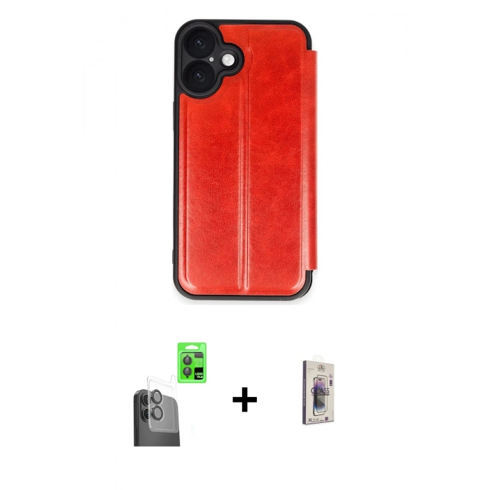 MARSİLYAN™- iPhone 16 Plus Kılıf Zirve Yansıma Serisi - Siyah Bilvis 3D Cam Ekran Koruyucu + Raze Metal Kamera Lens - SH