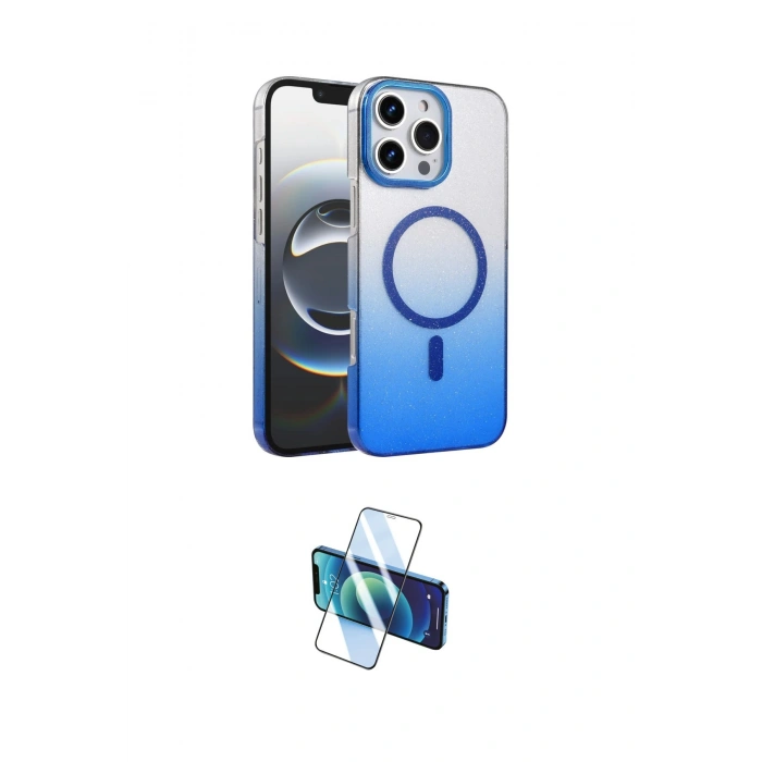 MARSİLYAN™- iPhone 16 Pro Kılıf Ahenk Doku Özel Seri - Siyah 3D Antistatik Cam Ekran Koruyucu