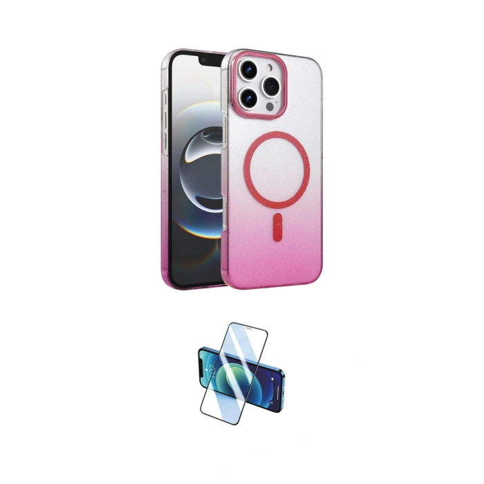 MARSİLYAN™- iPhone 16 Pro Kılıf Ahenk Doku Özel Seri - Siyah 3D Antistatik Cam Ekran Koruyucu