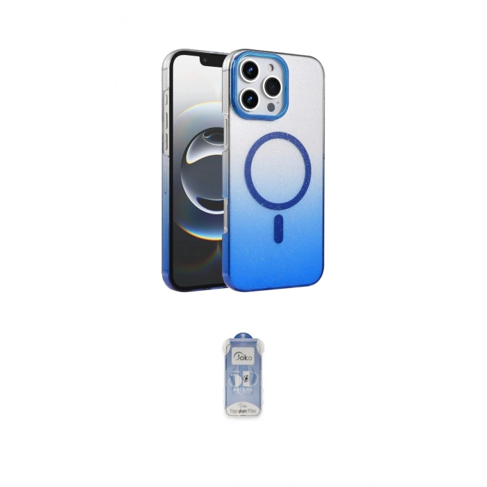 MARSİLYAN™- iPhone 16 Pro Kılıf Ahenk Doku Özel Seri - Siyah Joko Magic 5D Cam