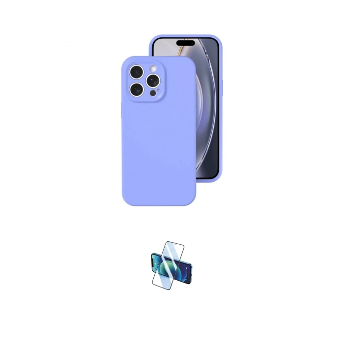 MARSİLYAN™- iPhone 16 Pro Kılıf Ahenk Serisi - Siyah 3D Antistatik Seramik Nano Ekran Koruyucu