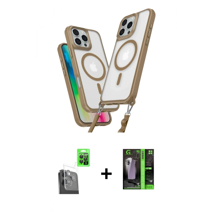MARSİLYAN™- iPhone 16 Pro Kılıf Atlas Doku Koleksiyonu - Şeffaf 360 Full Body Arka Koruyucu + Raze Metal Kamera Lens - SH