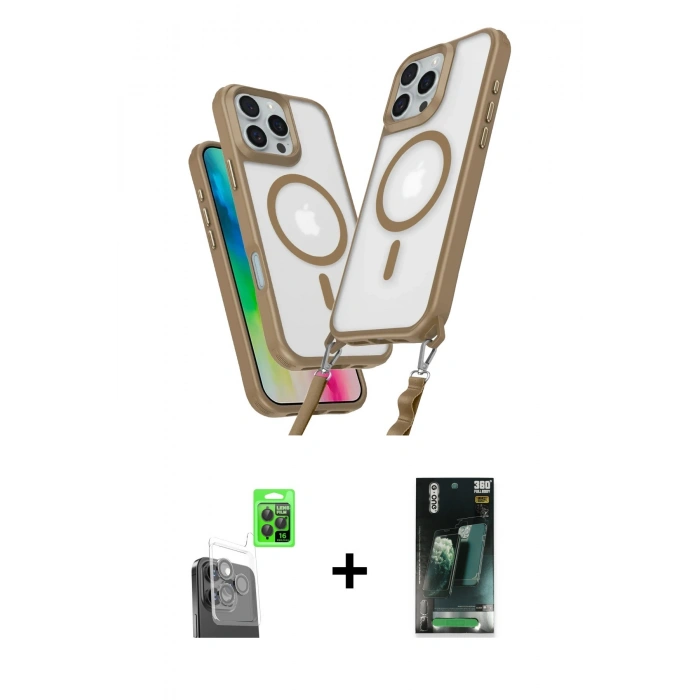 MARSİLYAN™- iPhone 16 Pro Kılıf Atlas Doku Koleksiyonu - Siyah 360 Mat Full Body Arka Koruyucu + Raze Metal Kamera Lens - SH